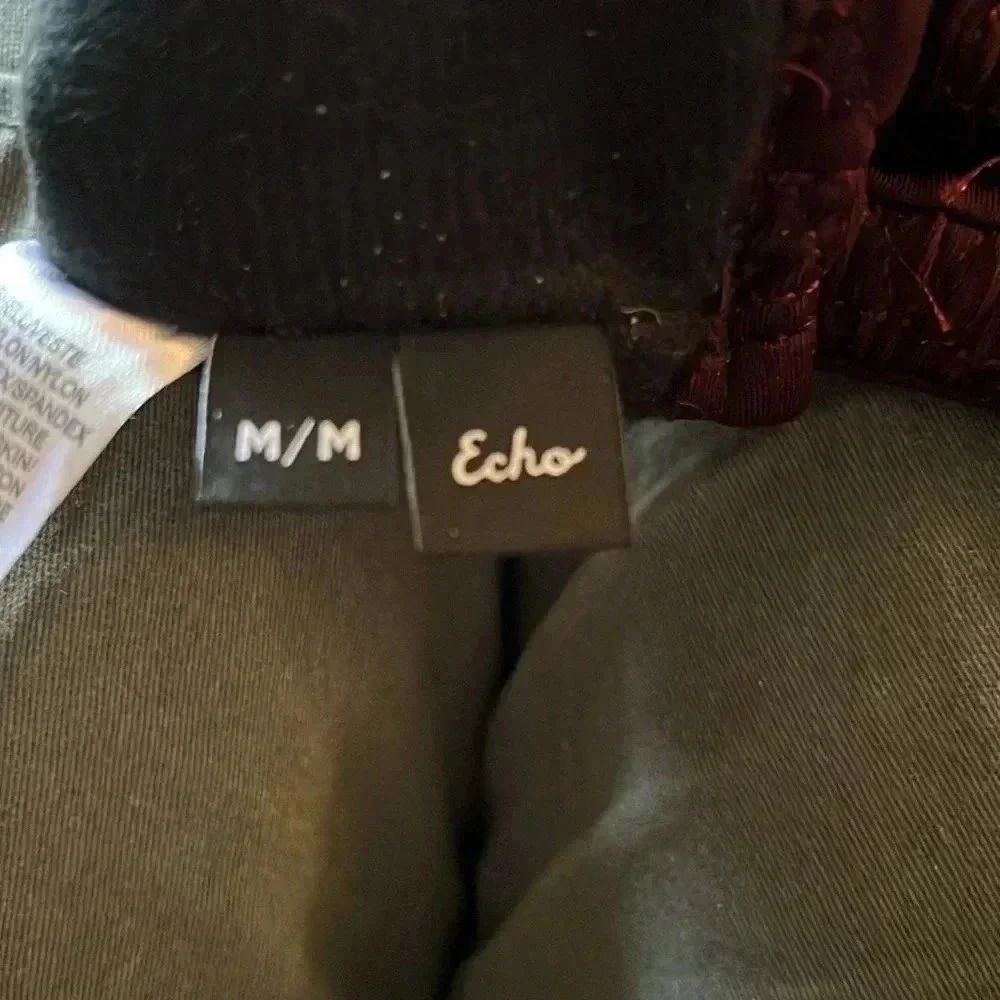 Echo Thinsulate Burgundy Scrunchie Gloves Medium